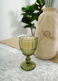 MEDIUM GLASS GLASS ENGRAVED GREEN
