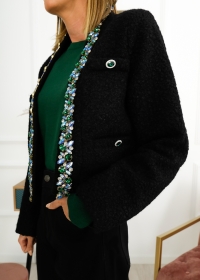 BLACK JACKET with MULTICOLOR STRASS