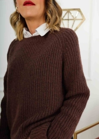BROWN KNITTED SWEATER
