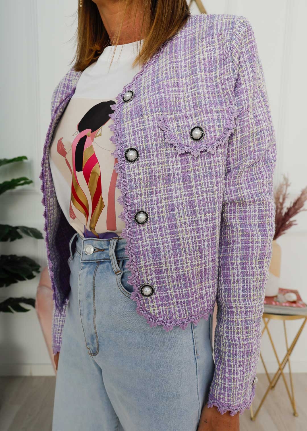 LILAC PEARL BUTTONS JACKET