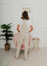 CAMEL STRIPED DUNGAREES