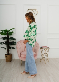 GREEN FLORAL BLOUSE