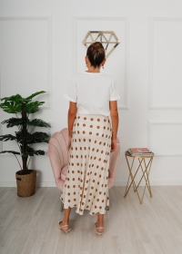 BEIGE SKIRT WITH DOTS