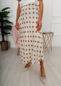 BEIGE SKIRT WITH DOTS