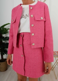 PINK TWEED JACKET W/ GOLDEN BUTTONS