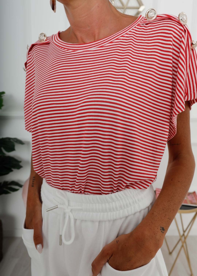RED STRIPED T-SHIRT