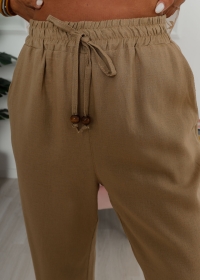 CAMEL PANTS WITH BEADS