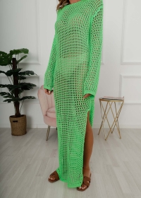 GREEN BACK NECKLINE DRESS