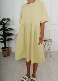 YELLOW DRESS WITH SHORT SLEEVE