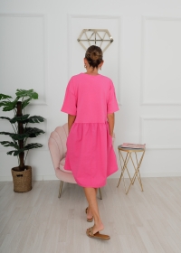 PINK DRESS WITH SHORT SLEEVE