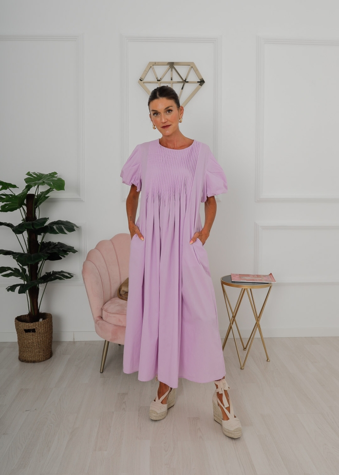 LILAC DRESS WITH CHEST TABLES
