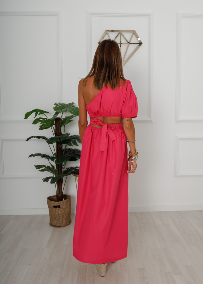 Pink Asymmetric Cut Out Dress - Women´s Dresses