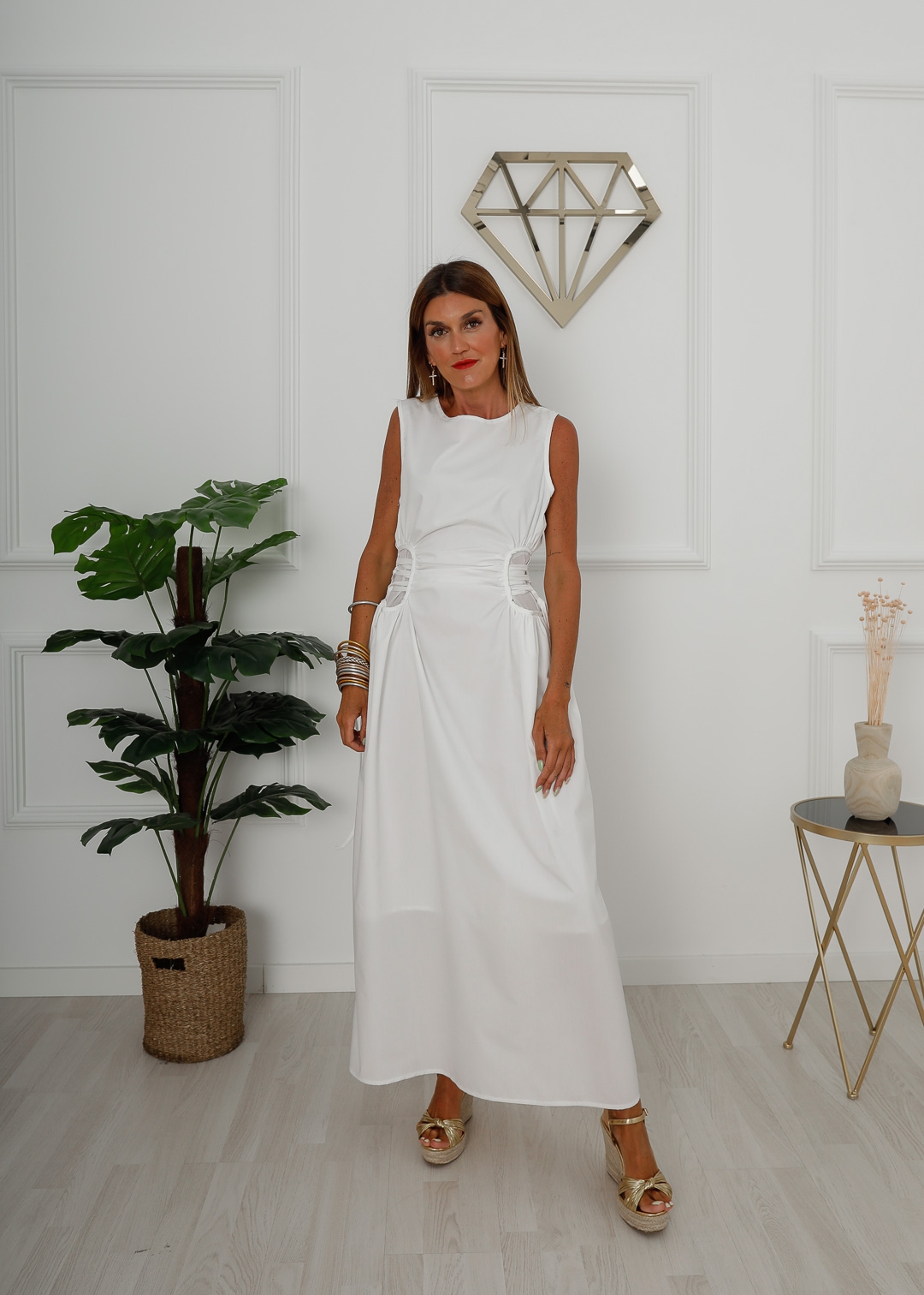 Vestido Cut Out Tul Blanco - Vestidos Para Mujer