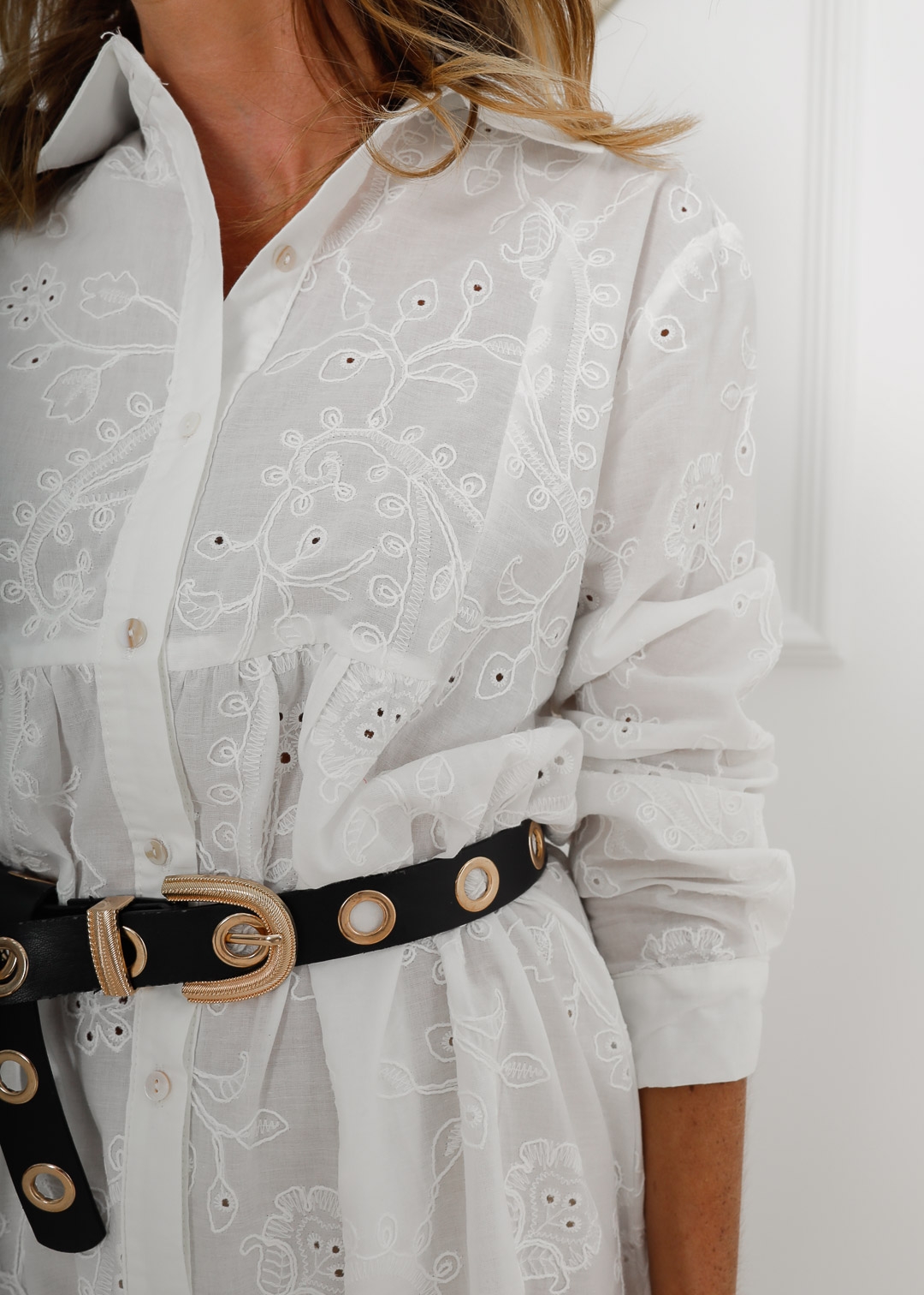 WHITE EMBROIDERED DRESS