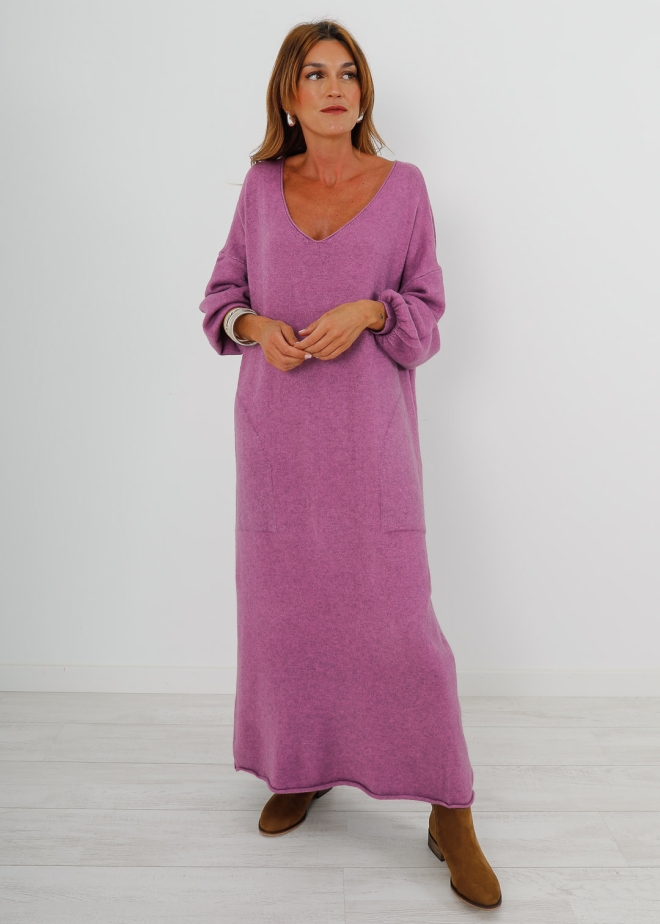 LILAC OVERSIZE KNITTED DRESS