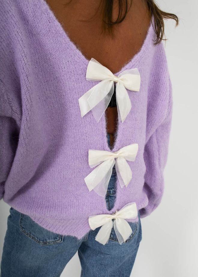 LILAC SWEATER WITH BOWS