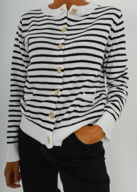 BLACK AND WHITE GOLDEN BUTTONS JACKET