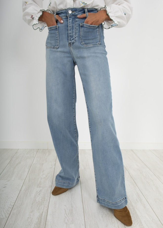 BLUE HIGH RISE JEANS