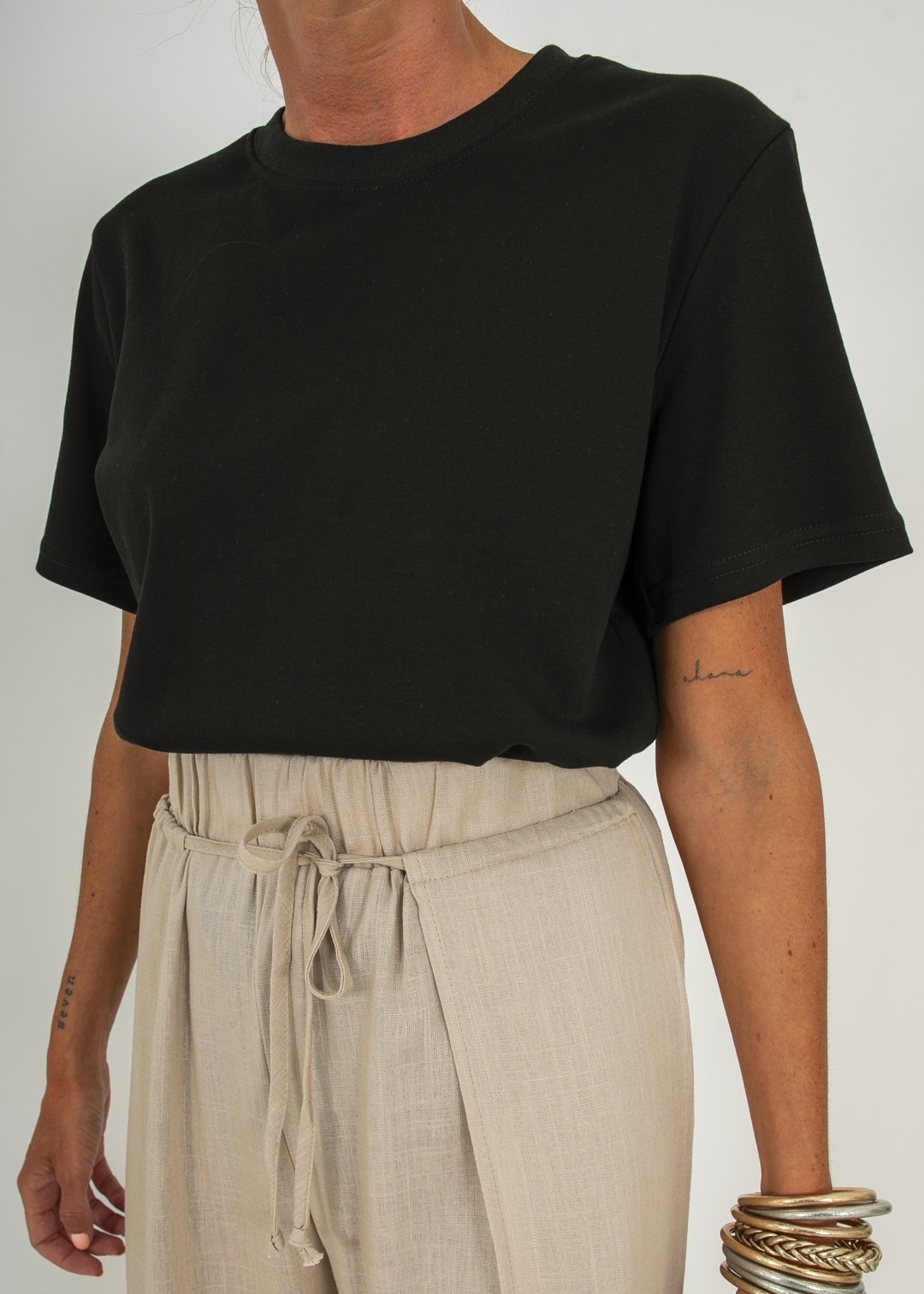 LINEN TROUSERS PAREO STYLE SAND