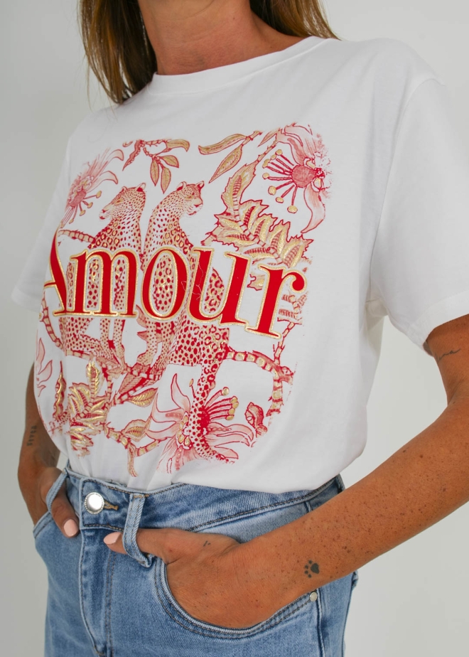 RED PRINT AMOUR T-SHIRT