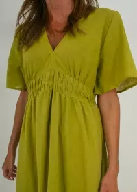 LIME EMBROIDERED BACK DRESS