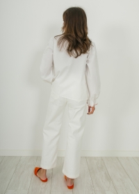 WHITE BLOUSE WITH EMBROIDERED BOWS BOILER