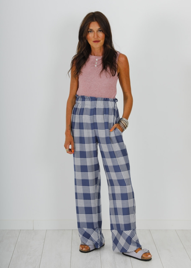 BLUE CHECKED PANTS