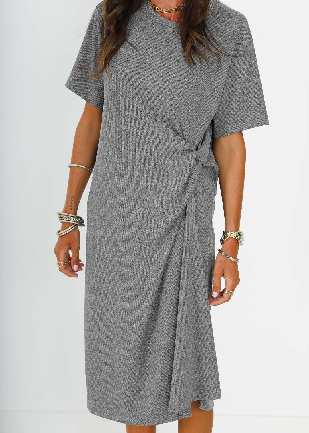 GREY KNOT CANALE DRESS