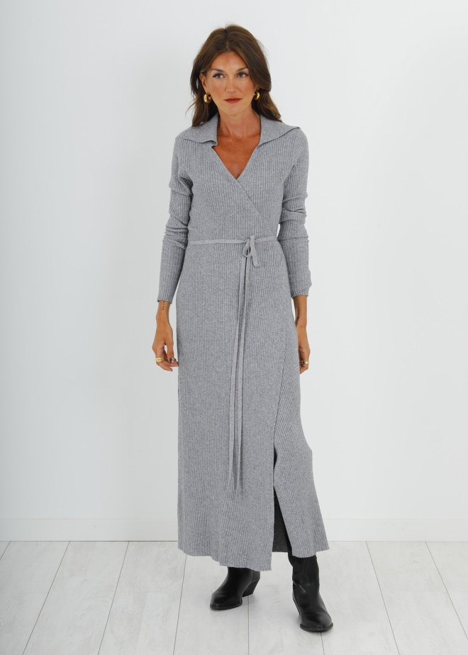 GREY TRANSFER DRESS KNITTED