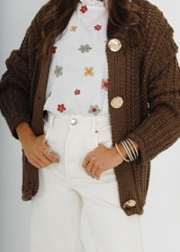 CARDIGAN PUNTO GRUESO MARRON