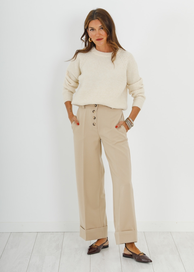 BEIGE TORTOISESHELL PANTS