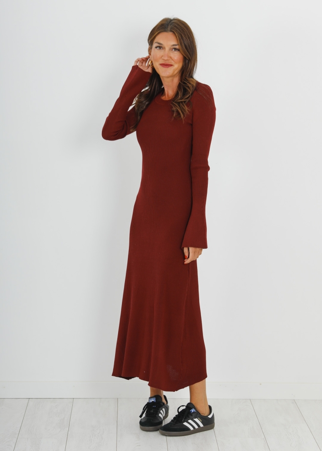 BORDEAUX RIBBED DRESS