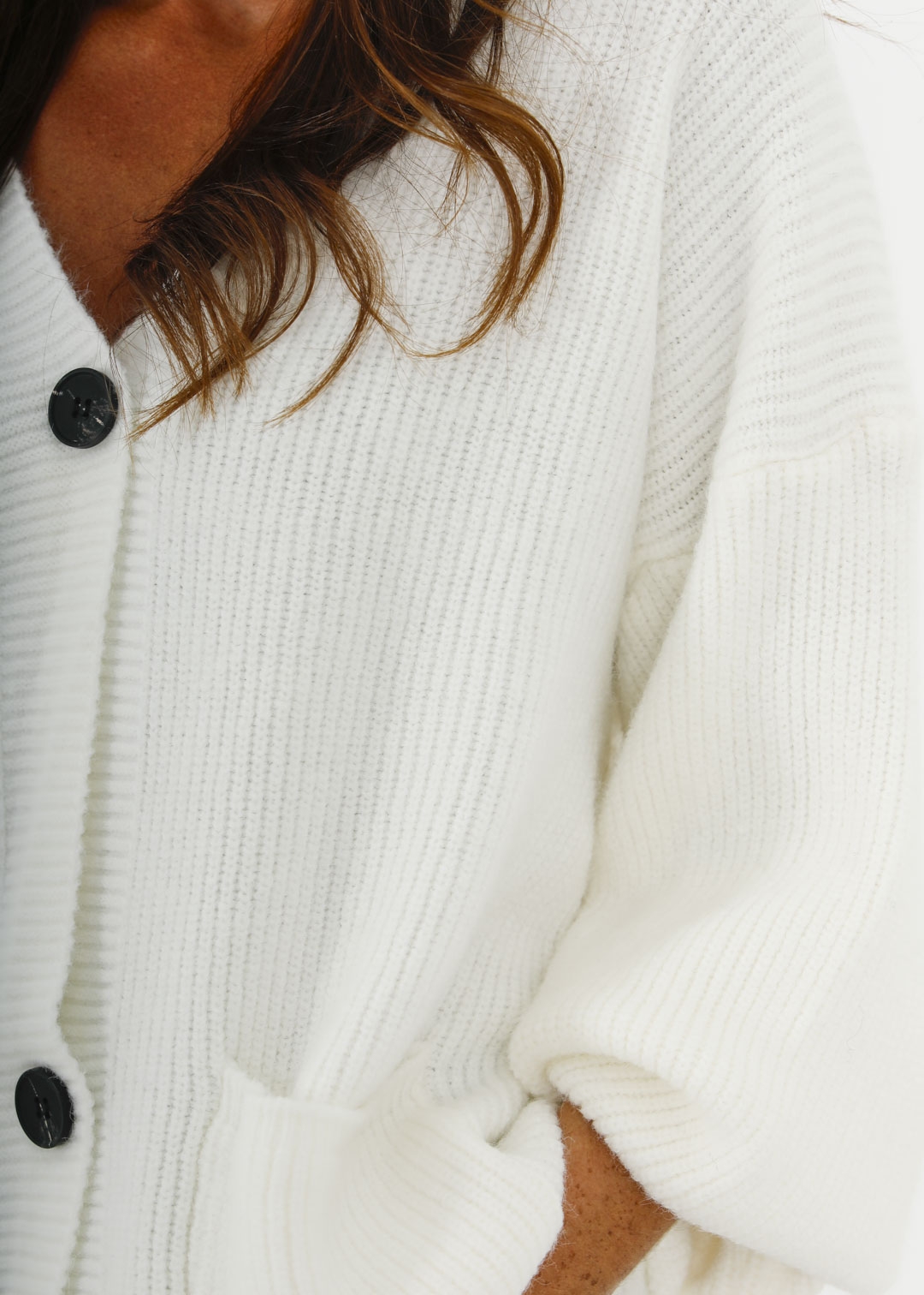 CARDIGAN CANALE ESCOTE PICO BLANCO