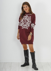 BORDEAUX PERKINS COLLAR DRESS