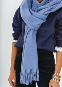 BLUE FRINGED SCARF